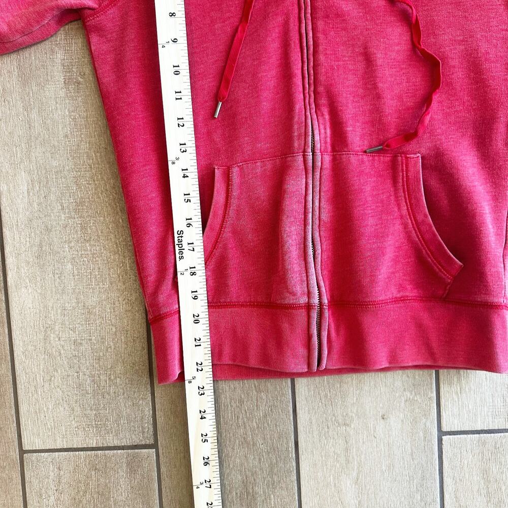 VTG Pink Victoria's Secret Zip Up Hoodie Medium Logo Y2K Bling Rhinestone - Picture 8 of 9